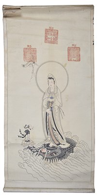 Lot 214 - TEN CHINESE SCROLL PAINTINGS