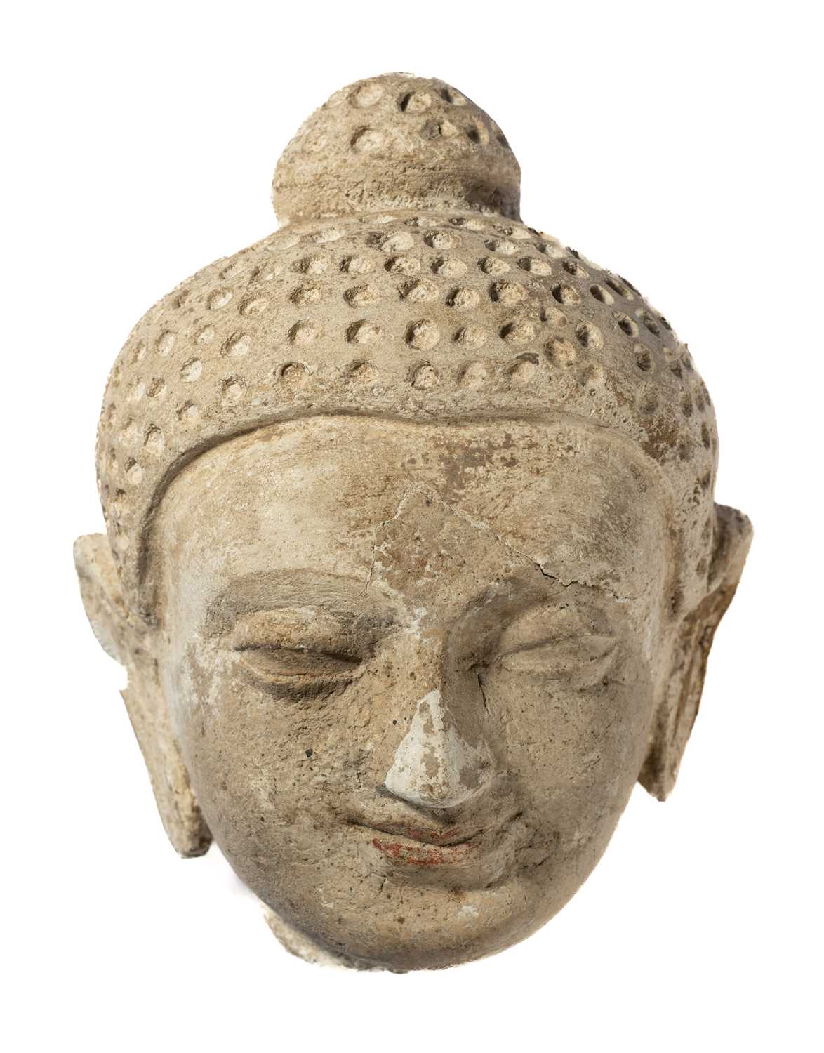 Lot 91 - A GANDHARA STUCCO HEAD OF BUDDHA, NORTH-WESTERN PAKISTAN, 4TH/5TH CENTURY