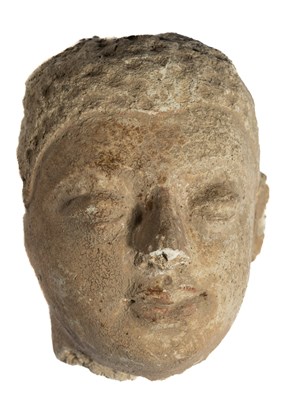 Lot 93 - A GANDARA STUCCO HEAD OF BUDDHA, NORTH-WESTERN PAKISTAN, 4TH/5TH CENTURY