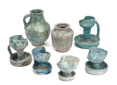 Lot 41 - ELEVEN GLAZED POTTERY VESSELS, PERSIA AND MESOPOTAMIA, 9TH-15 CENTURIES
