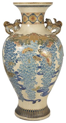 Lot 271 - A JAPANESE SATSUMA LARGE VASE