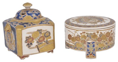 Lot 278 - A JAPANESE SATSUMA SMALL BOX AND COVER