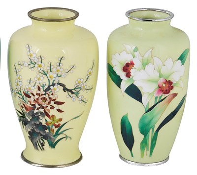 Lot 298 - TWO JAPANESE CLOISONNE VASES