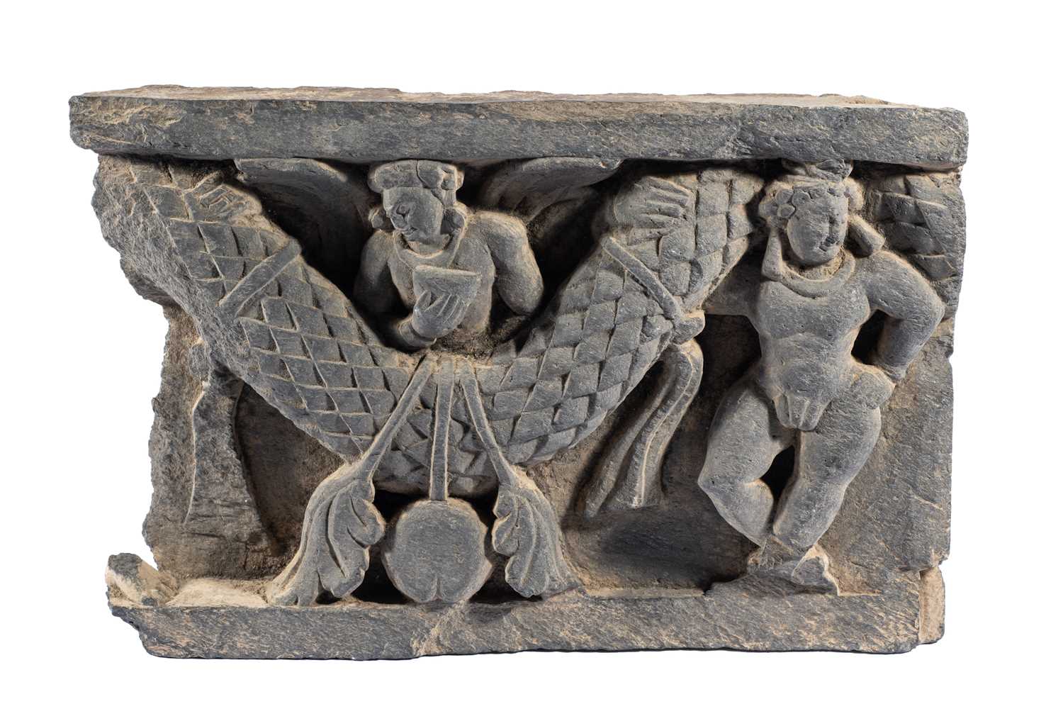 Lot 97 - A GANDHARA GREY SCHIST RELIEF PANEL, NORTH-WESTERN PAKISTAN, 3RD/4TH CENTURY