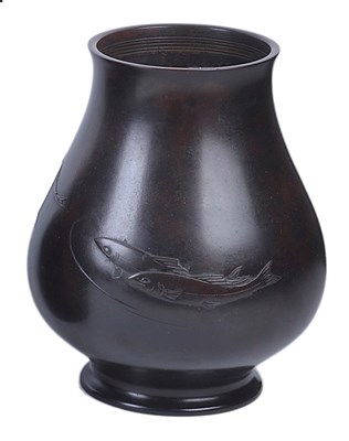 Lot 308 - A JAPANESE BRONZE VASE