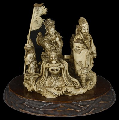 Lot 328 - ~A JAPANESE IVORY OKIMONO GROUP OF SEA GODS