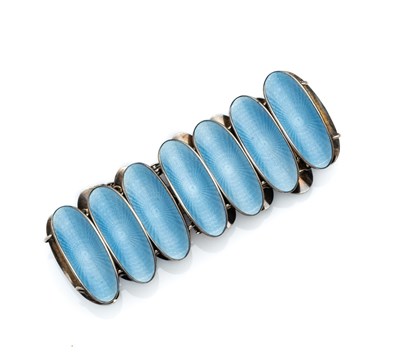 Lot 318 - DAVID ANDERSON: BLUE ENAMEL BRACELET, 1970s