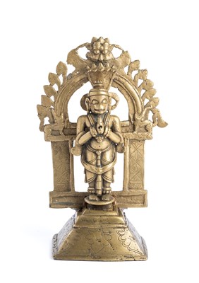 Lot 127 - A BRASS HANUMAN SHRINE, WESTERN DECCAN, INDIA, CIRCA 18TH CENTURY