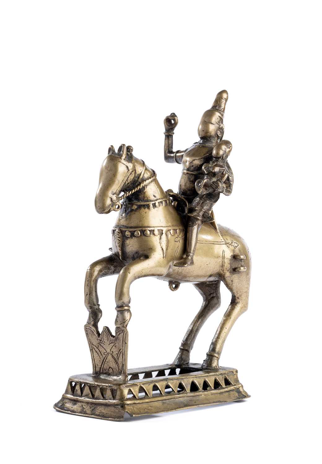 Lot 128 - KHANDOBA AND MHALSA ON THEIR HORSE, WESTERN DECCAN, INDIA, CIRCA 17TH CENTURY