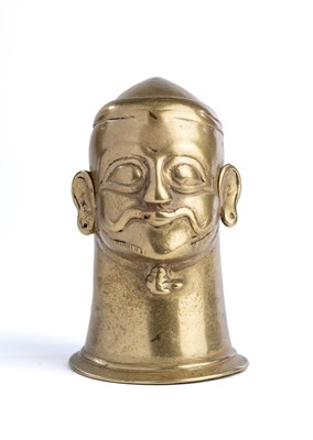 Lot 130 - A BRASS SIVALINGAM COVER, WESTERN DECCAN, INDIA, 18TH/19TH CENTURY