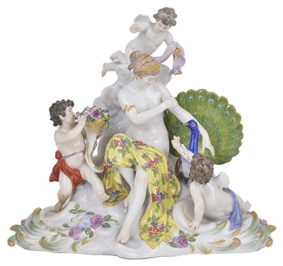 Lot 473 - A MEISSEN GROUP OF THE TRIUMPH OF JUNO