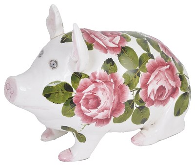 Lot 499 - A BOVEY POTTERY WEMYSS WARE PIG