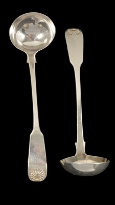 Lot 531 - A PAIR OF SCOTTISH WILLIAM IV SILVER TODDY LADLES