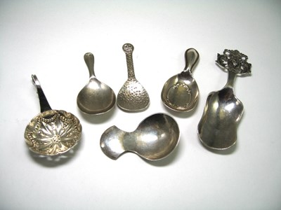 Lot 538 - FIVE SILVER CADDY SPOONS