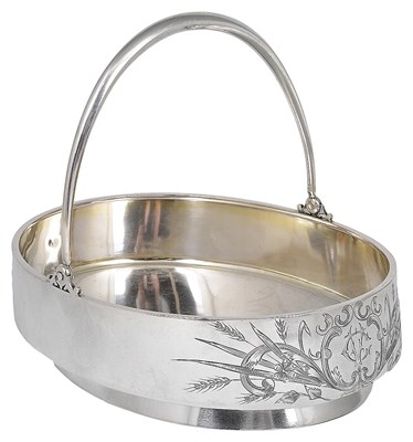 Lot 555 - A RUSSIAN SILVER BASKET