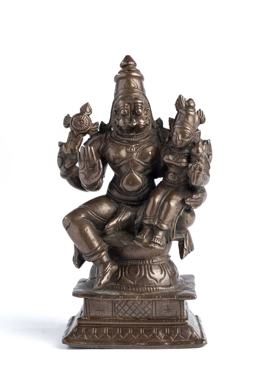 Lot 139 - A BRONZE FIGURE OF NARASIMHA, TAMIL NADU,