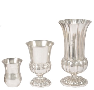 Lot 569 - THREE AUSTRO-HUNGARIAN SILVER BEAKERS