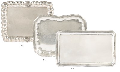 Lot 571 - A FRENCH SILVER TRAY