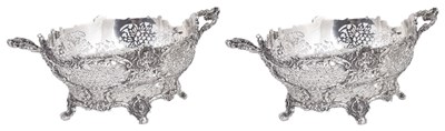 Lot 611 - A PAIR OF GEORGE V SILVER SWEETMEAT BASKETS