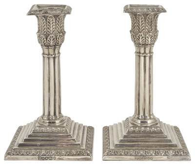 Lot 634 - A PAIR OF VICTORIAN SILVER DWARF CANDLESTICKS