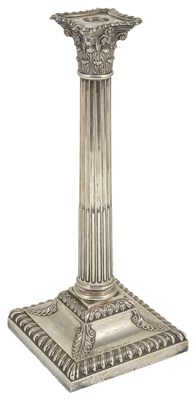 Lot 635 - AN EDWARD VII SILVER CANDLESTICK