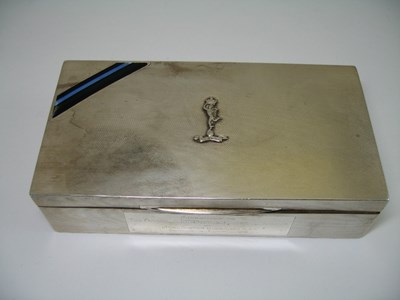 Lot 637 - ROYAL CORPS OF SIGNALS: A SILVER CIGARETTE BOX