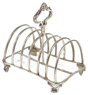 Lot 644 - A VICTORIAN SILVER TOAST RACK