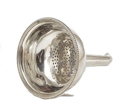 Lot 648 - A GEORGE III SILVER WINE FUNNEL