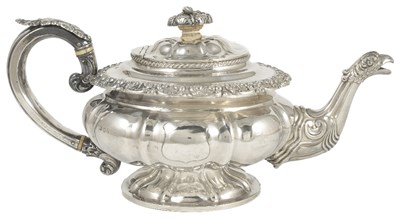 Lot 655 - ~A GEORGE IV SILVER TEAPOT