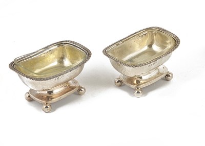 Lot 665 - A PAIR OF GEORGE III SILVER SALT CELLARS