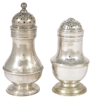 Lot 683 - A GEORGE II SILVER PEPPER POT