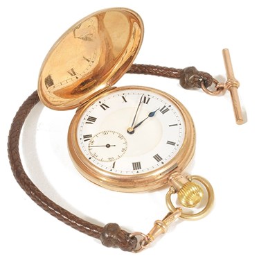 Lot 750 - ROLEX: A GOLD HUNTING CASED POCKET WATCH