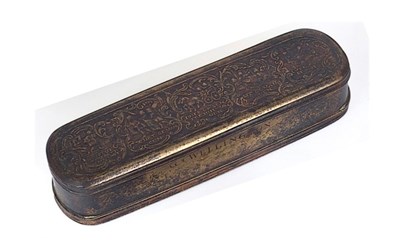 Lot 8 - A BRASS TOBACCO BOX