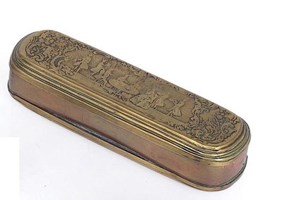 Lot 9 - A GERMAN COPPER AND BRASS TOBACCO BOX