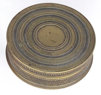 Lot 12 - A POLISH BRASS TOBACCO BOX AND COVER