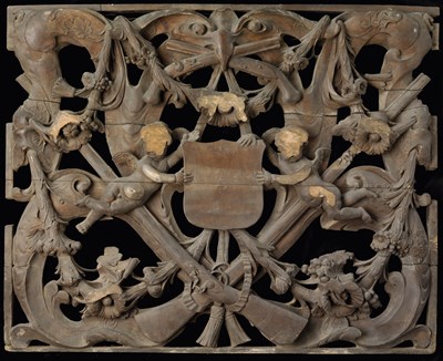 Lot 26 - A CARVED LIMEWOOD PANEL