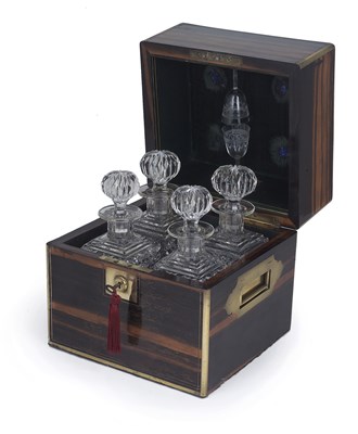 Lot 30 - A VICTORIAN COROMANDEL WOOD DECANTER BOX