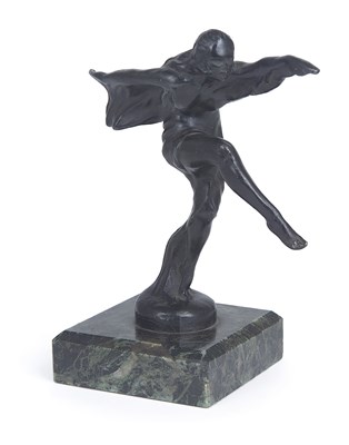 Lot 49 - A FRENCH PATINATED METAL FIGURE OR CAR MASCOT 'SADI'