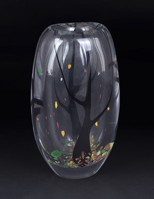 Lot 50 - A SWEDISH GLASS 'HÃ–ST' (AUTUMN) VASE