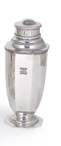 Lot 64 - A SILVER COCKTAIL SHAKER