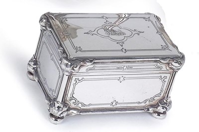 Lot 73 - AN AUSTRIAN SILVER SUGAR BOX