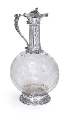 Lot 77 - A FRENCH SILVER-MOUNTED CLARET JUG