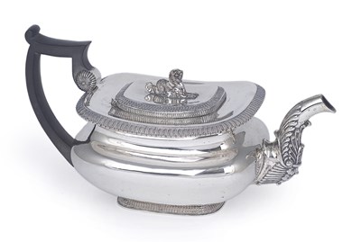 Lot 80 - A SWISS SILVER TEAPOT