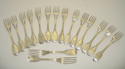 Lot 88 - SIXTEEN FRENCH SILVER TABLE FORKS