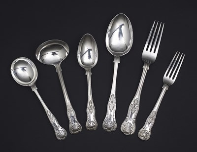 Lot 98 - GEORGIAN AND LATER TABLE SILVER