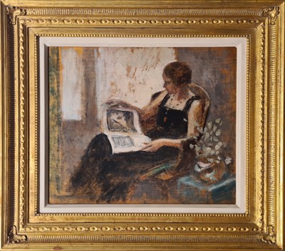 Lot 20 - JACQUES WEISMANN (b.1878) AN INTERIOR WITH A...