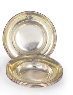 Lot 129 - A SET OF FOUR GEORGE III SILVER-GILT SMALL DISHES