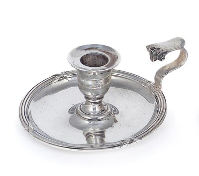 Lot 134 - A VICTORIAN SILVER CHAMBERSTICK