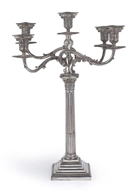 Lot 146 - A VICTORIAN SILVER FIVE-LIGHT CANDELABRUM