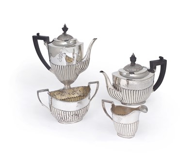 Lot 151 - A VICTORIAN SILVER FOUR-PIECE TEA AND COFFEE SET